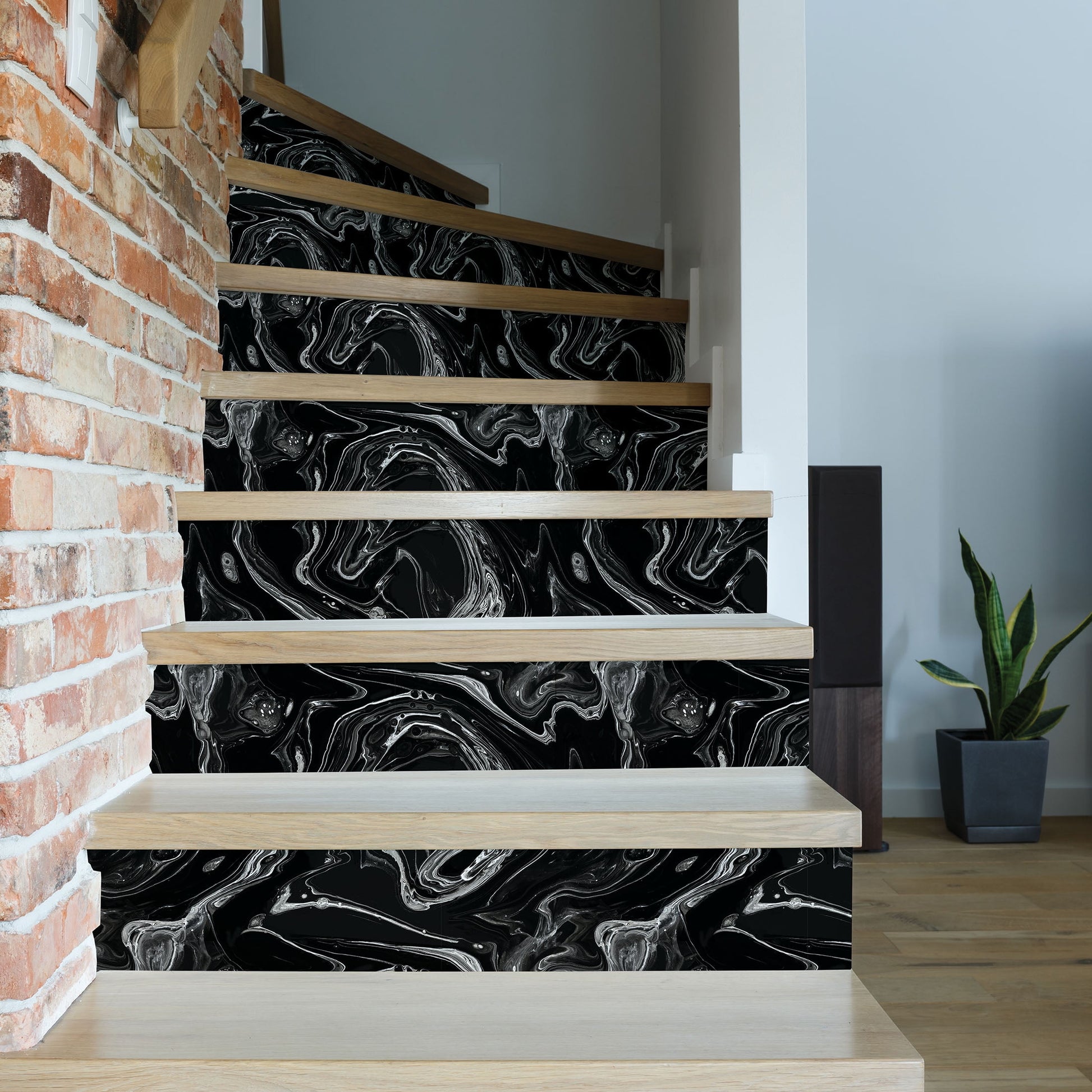 Black Marble Peel and Stick Wallpaper, 17.8" W X 9' L