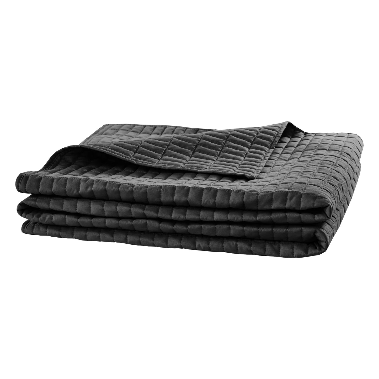 Kienna 3-Piece King Size Quilt Set, All Season Bedding Set with 2 Pillow Shams, Black Solid Print