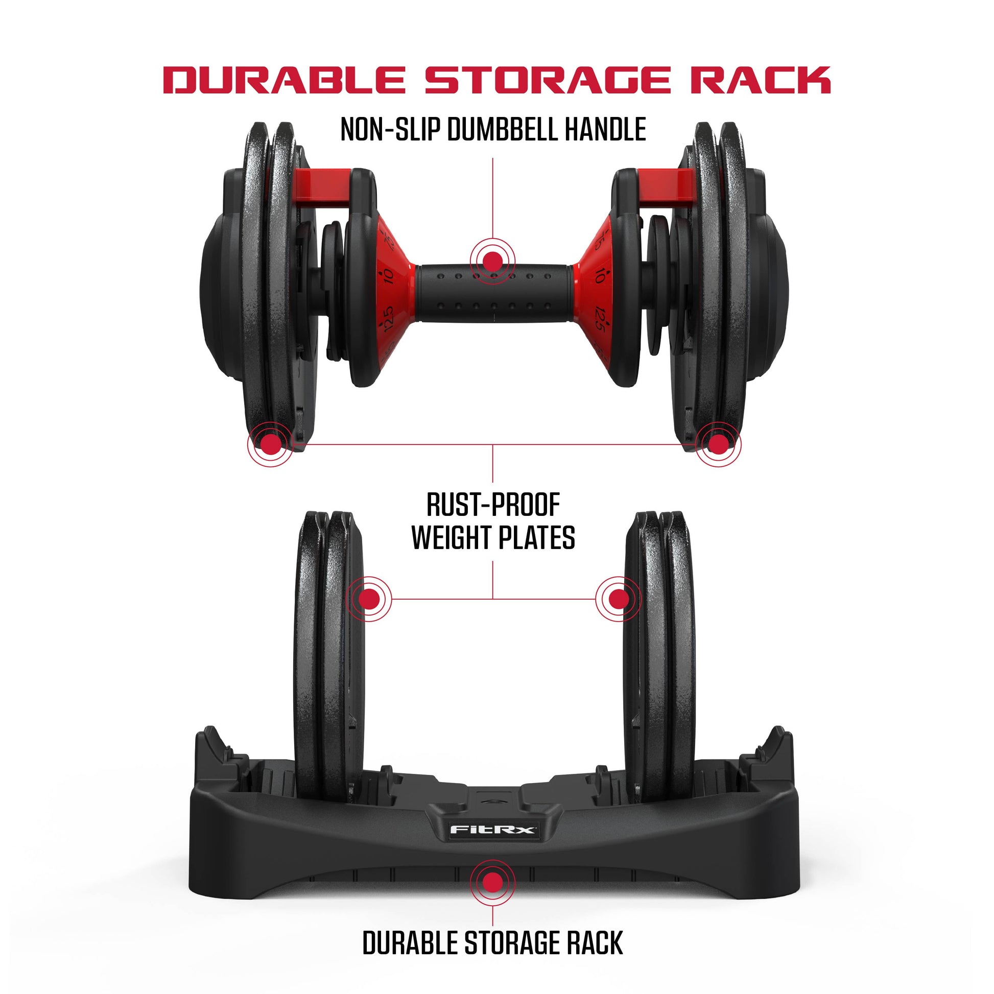 Smartbell, 25Lbs. Quick-Select 9 in 1 Adjustable Dumbbell for Home Gym, 5-25Lbs. Weight in 2.5Lbs Increments