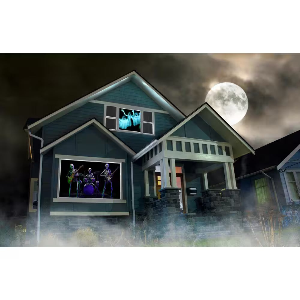 Atmosfx Halloween Hollusion Digital Decoration USB Kit 2022 (HSC400 Projector 5.5 In. X 9 In. Gray Screen USB)