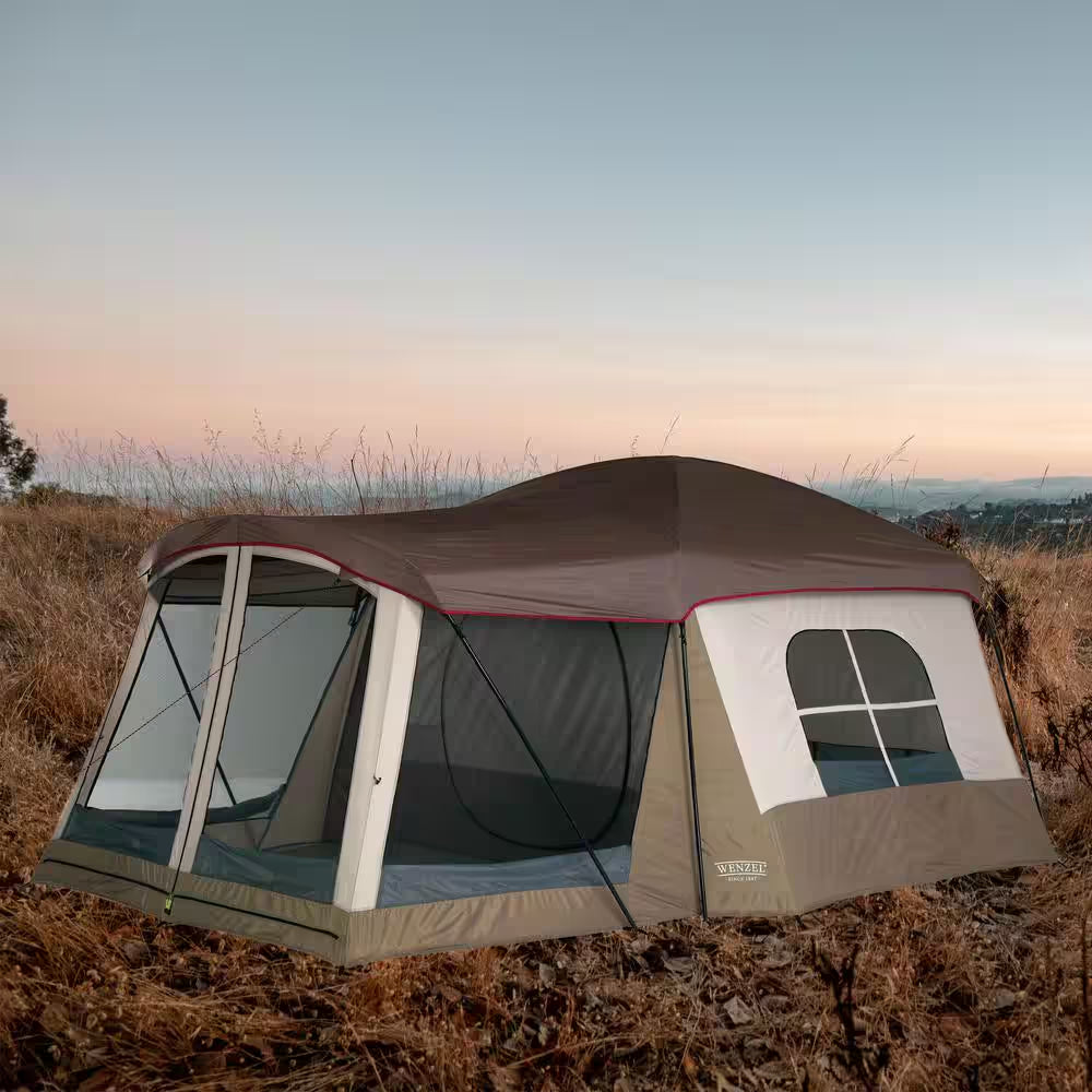 Klondike 16 Ft. X 11 Ft. Large 8-Person Screen Room Outdoor Camping Tent in Brown