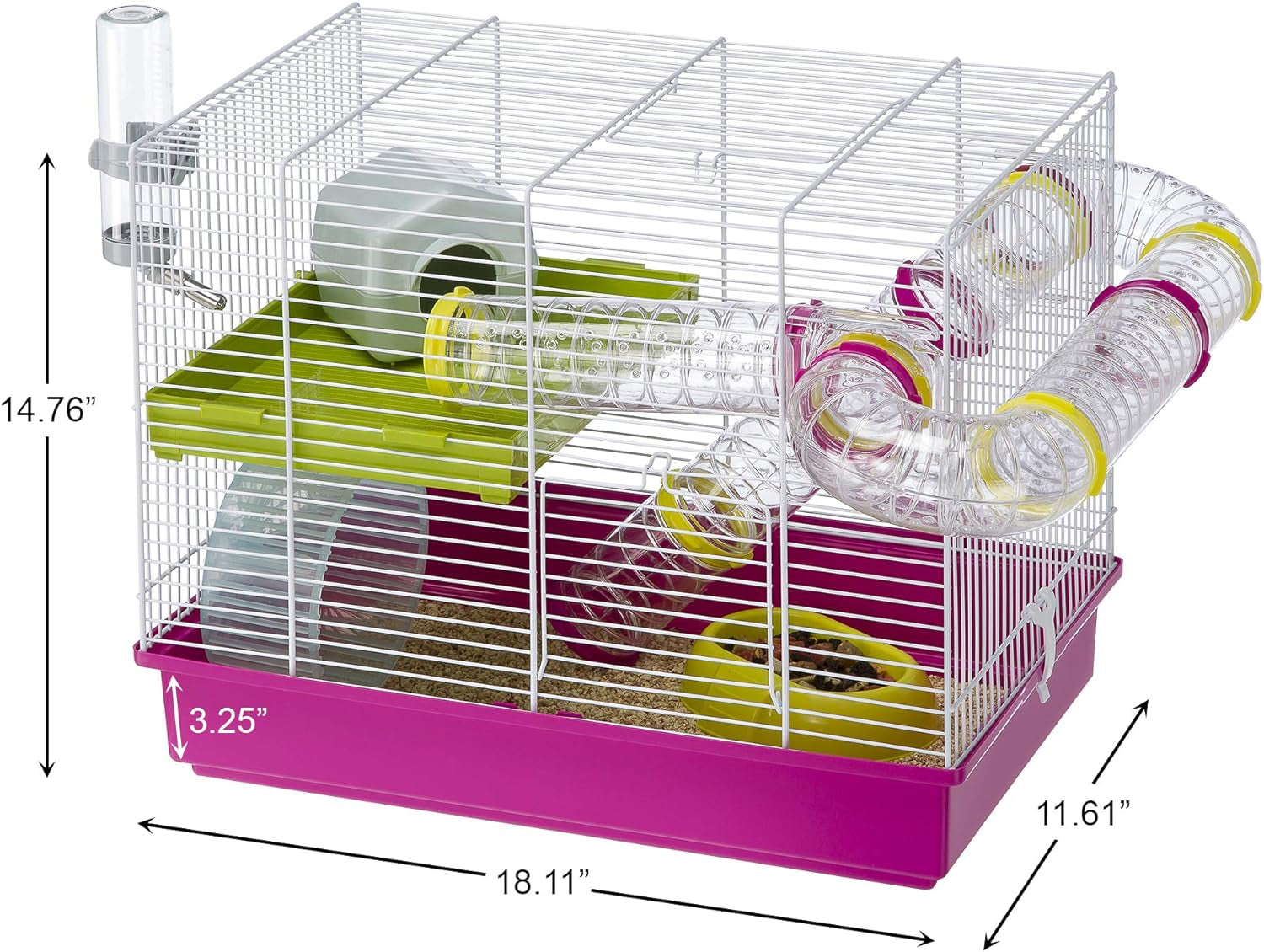 Laura Small Hamster Cage | Fun & Interactive Cage Measures 18.11L X 11.61W X 14.8H & Includes All Accessories