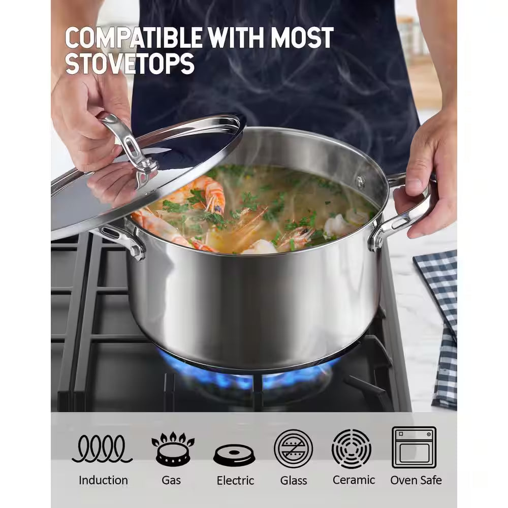 6 Qt. Stainless Steel Stockpot with Stainless Steel Lid